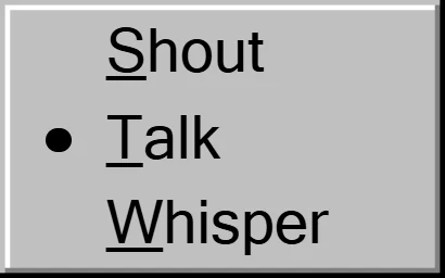 The Mode menu