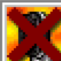 The microphone panel with a red X, meaning push to talk